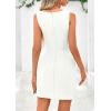 imagePRETTYGARDEN Womens 2025 Casual Sleeveless Summer Dresses Boat Neck Zipper Bodycon A Line Date Night Party Mini DressWhite
