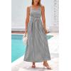 imagePRETTYGARDEN Womens 2025 Summer Spaghetti Strap Maxi Dresses Plaid Square Neck A Line Casual Beach Vacation Long SundressBlack
