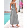 imagePRETTYGARDEN Womens 2025 Summer Spaghetti Strap Maxi Dresses Plaid Square Neck A Line Casual Beach Vacation Long SundressBlack