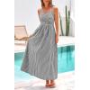 imagePRETTYGARDEN Womens 2025 Summer Spaghetti Strap Maxi Dresses Plaid Square Neck A Line Casual Beach Vacation Long SundressBlack
