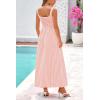 imagePRETTYGARDEN Womens 2025 Summer Spaghetti Strap Maxi Dresses Plaid Square Neck A Line Casual Beach Vacation Long SundressPink