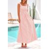imagePRETTYGARDEN Womens 2025 Summer Spaghetti Strap Maxi Dresses Plaid Square Neck A Line Casual Beach Vacation Long SundressPink