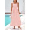 imagePRETTYGARDEN Womens 2025 Summer Spaghetti Strap Maxi Dresses Plaid Square Neck A Line Casual Beach Vacation Long SundressPink