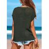 imagePRETTYGARDEN Womens Spring Tops 2025 Summer Shirts Crochet Cap Sleeve Sweater Pullover Cute Crew Neck Beach Cover UpsArmy Green