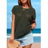 imagePRETTYGARDEN Womens Spring Tops 2025 Summer Shirts Crochet Cap Sleeve Sweater Pullover Cute Crew Neck Beach Cover UpsArmy Green