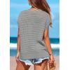 imagePRETTYGARDEN Womens Spring Tops 2025 Summer Shirts Crochet Cap Sleeve Sweater Pullover Cute Crew Neck Beach Cover UpsGrey