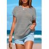 imagePRETTYGARDEN Womens Spring Tops 2025 Summer Shirts Crochet Cap Sleeve Sweater Pullover Cute Crew Neck Beach Cover UpsGrey