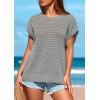 imagePRETTYGARDEN Womens Spring Tops 2025 Summer Shirts Crochet Cap Sleeve Sweater Pullover Cute Crew Neck Beach Cover UpsGrey