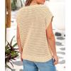 imagePRETTYGARDEN Womens Spring Tops 2025 Summer Shirts Crochet Cap Sleeve Sweater Pullover Cute Crew Neck Beach Cover UpsLight Khaki