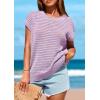 imagePRETTYGARDEN Womens Spring Tops 2025 Summer Shirts Crochet Cap Sleeve Sweater Pullover Cute Crew Neck Beach Cover UpsLight Purple