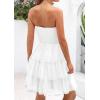 imagePRETTYGARDEN Womens Summer Dress 2025 Tube Top Mini Dresses Short Strapless Ruffle Tiered Wedding Guest Beach Mesh SundressWhite