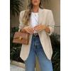 imagePRETTYGARDEN 2025 Blazers for Women Business Casual Long Sleeve Lapel Open Front Suit Jacket Work Blazer with PocketsBeige Apricot