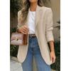 imagePRETTYGARDEN 2025 Blazers for Women Business Casual Long Sleeve Lapel Open Front Suit Jacket Work Blazer with PocketsBeige Apricot