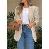 imagePRETTYGARDEN 2025 Blazers for Women Business Casual Long Sleeve Lapel Open Front Suit Jacket Work Blazer with PocketsBeige Apricot