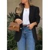 imagePRETTYGARDEN 2025 Blazers for Women Business Casual Long Sleeve Lapel Open Front Suit Jacket Work Blazer with PocketsBlack