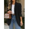 imagePRETTYGARDEN 2025 Blazers for Women Business Casual Long Sleeve Lapel Open Front Suit Jacket Work Blazer with PocketsBlack