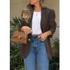 imagePRETTYGARDEN 2025 Blazers for Women Business Casual Long Sleeve Lapel Open Front Suit Jacket Work Blazer with PocketsDark Brown