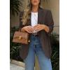 imagePRETTYGARDEN 2025 Blazers for Women Business Casual Long Sleeve Lapel Open Front Suit Jacket Work Blazer with PocketsDark Brown