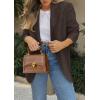 imagePRETTYGARDEN 2025 Blazers for Women Business Casual Long Sleeve Lapel Open Front Suit Jacket Work Blazer with PocketsDark Brown