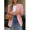 imagePRETTYGARDEN 2025 Blazers for Women Business Casual Long Sleeve Lapel Open Front Suit Jacket Work Blazer with PocketsGrey Pink