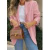 imagePRETTYGARDEN 2025 Blazers for Women Business Casual Long Sleeve Lapel Open Front Suit Jacket Work Blazer with PocketsGrey Pink