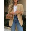 imagePRETTYGARDEN 2025 Blazers for Women Business Casual Long Sleeve Lapel Open Front Suit Jacket Work Blazer with PocketsKhaki