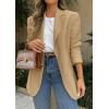 imagePRETTYGARDEN 2025 Blazers for Women Business Casual Long Sleeve Lapel Open Front Suit Jacket Work Blazer with PocketsKhaki