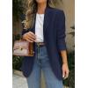 imagePRETTYGARDEN 2025 Blazers for Women Business Casual Long Sleeve Lapel Open Front Suit Jacket Work Blazer with PocketsNavy