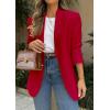 imagePRETTYGARDEN 2025 Blazers for Women Business Casual Long Sleeve Lapel Open Front Suit Jacket Work Blazer with PocketsRed