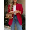 imagePRETTYGARDEN 2025 Blazers for Women Business Casual Long Sleeve Lapel Open Front Suit Jacket Work Blazer with PocketsRed
