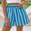 imagePRETTYGARDEN Boxer Shorts for Women 2025 Spring Striped PJ Y2K Casual Cotton Pajama Summer Lounge Sleep Bottoms with PocketsStriped Blue Green