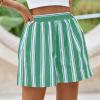 imagePRETTYGARDEN Boxer Shorts for Women 2025 Spring Striped PJ Y2K Casual Cotton Pajama Summer Lounge Sleep Bottoms with PocketsStriped Green Light Blue
