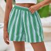 imagePRETTYGARDEN Boxer Shorts for Women 2025 Spring Striped PJ Y2K Casual Cotton Pajama Summer Lounge Sleep Bottoms with PocketsStriped Green Light Blue