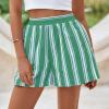 imagePRETTYGARDEN Boxer Shorts for Women 2025 Spring Striped PJ Y2K Casual Cotton Pajama Summer Lounge Sleep Bottoms with PocketsStriped Green Light Blue