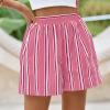 imagePRETTYGARDEN Boxer Shorts for Women 2025 Spring Striped PJ Y2K Casual Cotton Pajama Summer Lounge Sleep Bottoms with PocketsStriped Pink