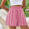 imagePRETTYGARDEN Boxer Shorts for Women 2025 Spring Striped PJ Y2K Casual Cotton Pajama Summer Lounge Sleep Bottoms with PocketsStriped Pink