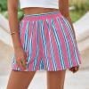 imagePRETTYGARDEN Boxer Shorts for Women 2025 Spring Striped PJ Y2K Casual Cotton Pajama Summer Lounge Sleep Bottoms with PocketsStriped Pink Lake Blue