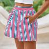 imagePRETTYGARDEN Boxer Shorts for Women 2025 Spring Striped PJ Y2K Casual Cotton Pajama Summer Lounge Sleep Bottoms with PocketsStriped Pink Lake Blue