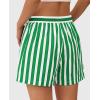 imagePRETTYGARDEN Boxer Shorts for Women 2025 Spring Striped PJ Y2K Casual Cotton Pajama Summer Lounge Sleep Bottoms with PocketsStriped White Green