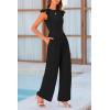 imagePRETTYGARDEN Summer Jumpsuits for Women Dressy 2025 Casual Ruffle Cap Sleeves Romper Crew Neck Rib Knit One Piece OutfitsBlack