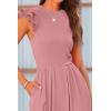 imagePRETTYGARDEN Summer Jumpsuits for Women Dressy 2025 Casual Ruffle Cap Sleeves Romper Crew Neck Rib Knit One Piece OutfitsDusty Pink