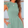 imagePRETTYGARDEN Summer Jumpsuits for Women Dressy 2025 Casual Ruffle Cap Sleeves Romper Crew Neck Rib Knit One Piece OutfitsFruit Green