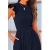 imagePRETTYGARDEN Summer Jumpsuits for Women Dressy 2025 Casual Ruffle Cap Sleeves Romper Crew Neck Rib Knit One Piece OutfitsNavy