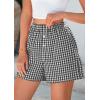 imagePRETTYGARDEN Womens Shorts Boxers 2025 Summer Gingham Pajama Lounge Sleep Y2K Plaid Pj Shorts Beach BottomsBlack