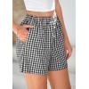 imagePRETTYGARDEN Womens Shorts Boxers 2025 Summer Gingham Pajama Lounge Sleep Y2K Plaid Pj Shorts Beach BottomsBlack