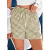 imagePRETTYGARDEN Womens Shorts Boxers 2025 Summer Gingham Pajama Lounge Sleep Y2K Plaid Pj Shorts Beach BottomsLight Army Green