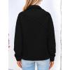 imagePRETTYGARDEN Womens Winter Quilted Sweatshirt Casual Quarter Zip Collared Long Sleeve V Neck Pullover TopsBlack