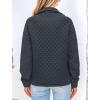 imagePRETTYGARDEN Womens Winter Quilted Sweatshirt Casual Quarter Zip Collared Long Sleeve V Neck Pullover TopsGrey Blue