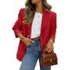 imagePRETTYGARDEN 2025 Blazers for Women Business Casual Long Sleeve Lapel Open Front Suit Jacket Work Blazer with PocketsRed