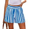 imagePRETTYGARDEN Boxer Shorts for Women 2025 Spring Striped PJ Y2K Casual Cotton Pajama Summer Lounge Sleep Bottoms with PocketsStriped Blue
